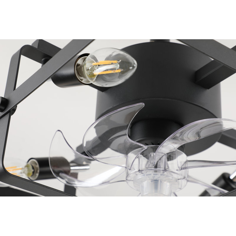 Ventilateur de plafond moderne 16 po avec lumière à intensité variable, 3 vitesses, marche arrière et télécommande incluse