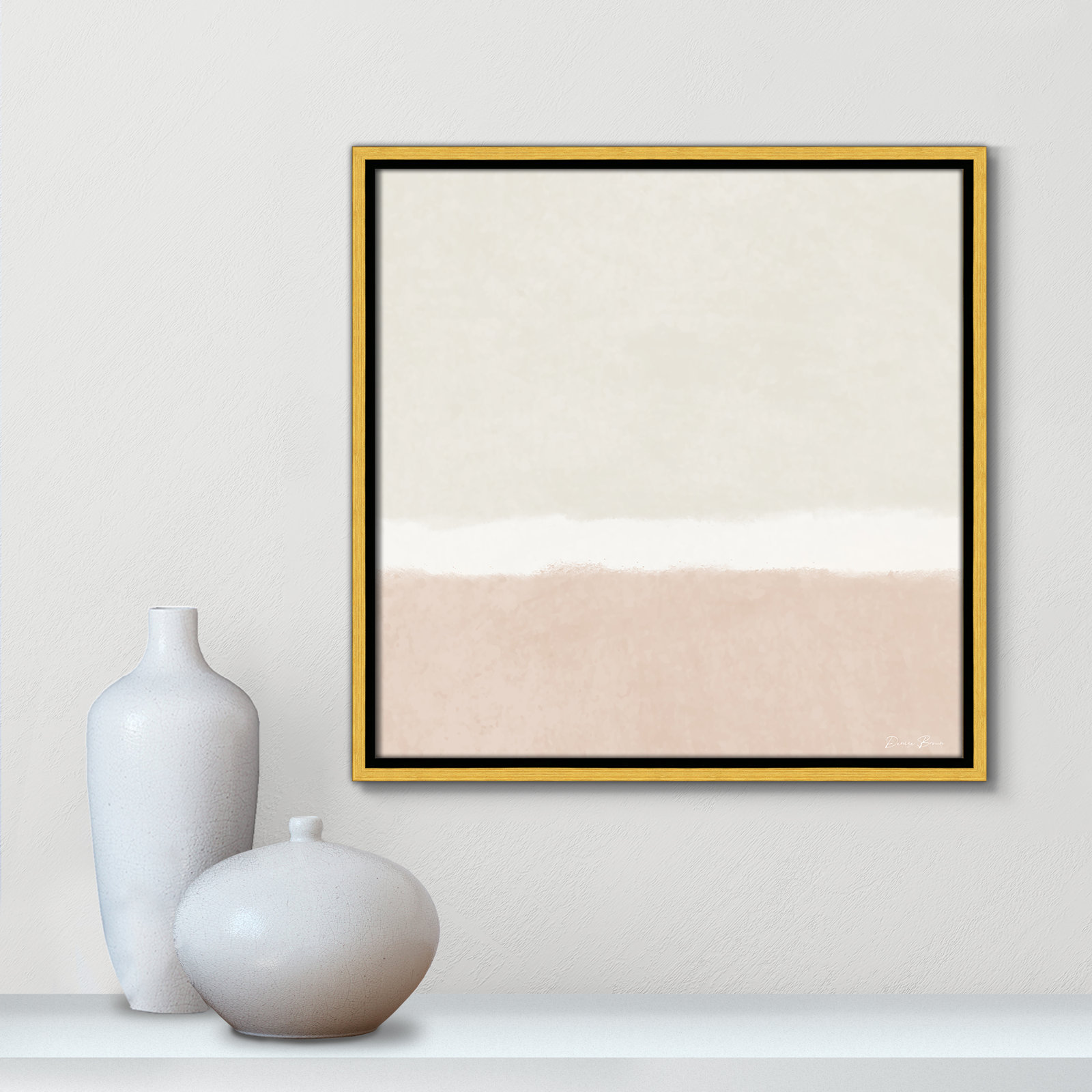 Willadeene "Slate I" Print, 17.5" H x 17.5" W, Gold Framed