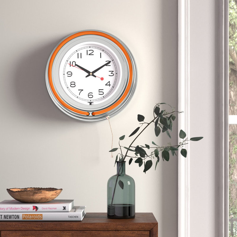Horloge murale 14 po Atalee, Orange