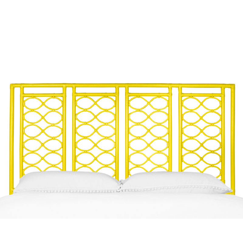 Infinity Wicker/Rattan Open-Frame Headboard, Sunflower Yellow, King