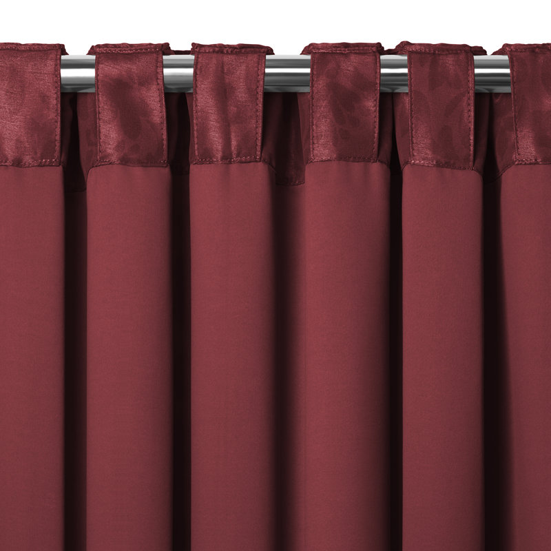 Panneau de rideau simple occultant avec passe-tringle Alicia, Rouge, l 52" x L 95"