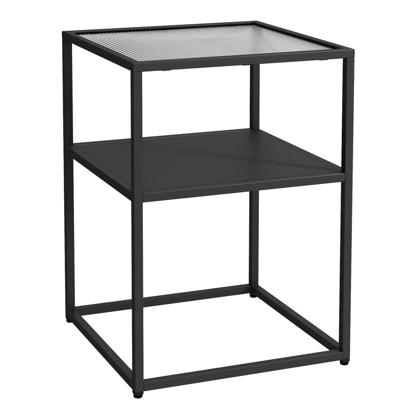 Elenna Glass Top Frame End Table