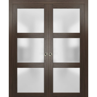 Lucia Frosted Glass Sliding Closet Doors
