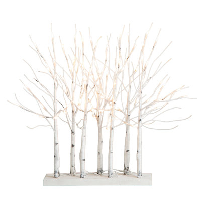 Arbre de centre de table en bouleau blanc 2 pi pré-éclairé