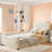 Upholstered Daybed With Classic Stripe Shaped Headboard-596423776