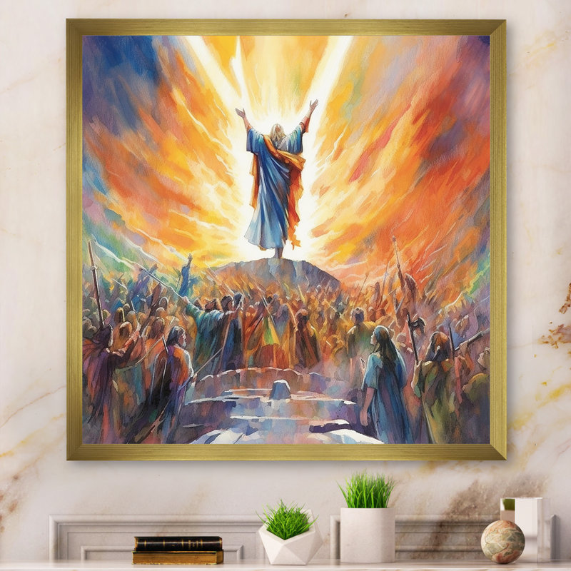 Reproduction d'art sur toile, "Christian Triumph Resurrections - Christianity", Cadre doré simple, H 16 po x l 16 po x P 1 po