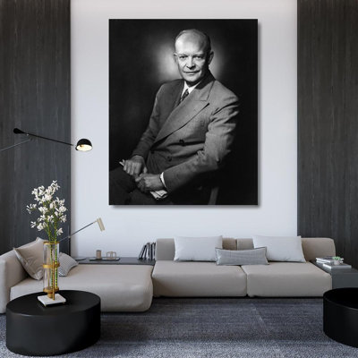 «Red Barrel Studio®», photographie rétro sur toile tendue, Dwight D Eisenhower 67455