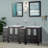  Modern 72" Double Sink Freestanding Bathroom Vanity with Ceramic Top and Matching Mirrors-27042762