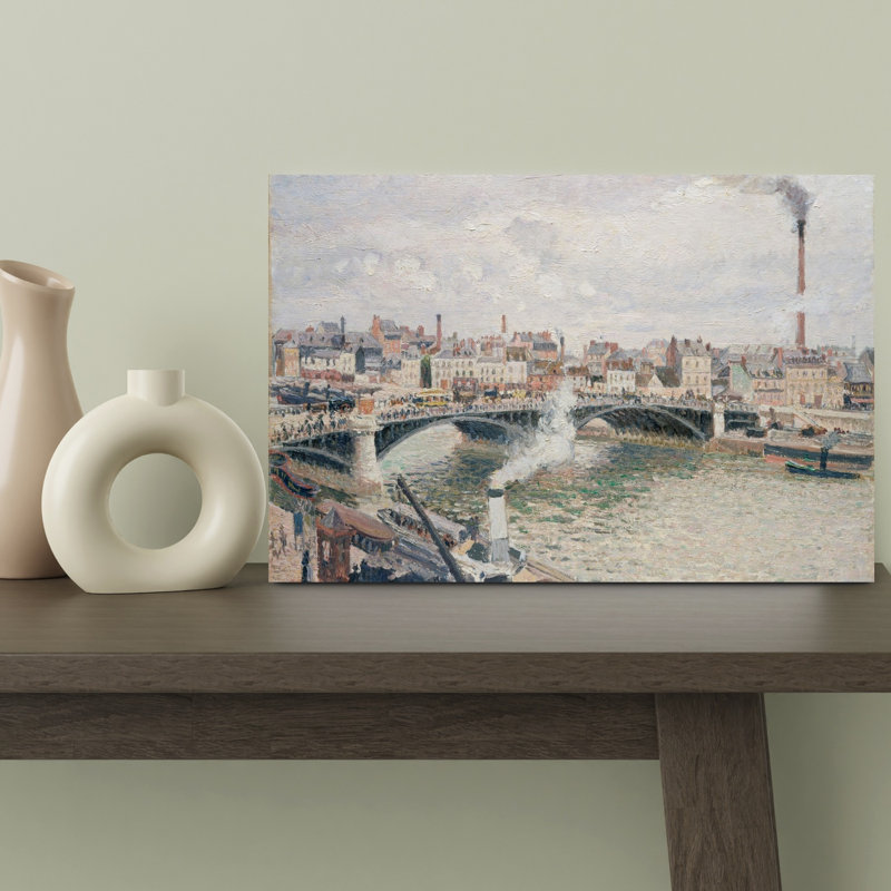 Morning, An Overcast Day, Rouen, 1896 Impressionist Abstract Contemporary City Architecture Wall Art Print - Print