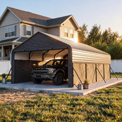 12x20x9 ft Enclosed Car Ports