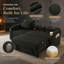 Canapé-lit de 83 po en chenille convertible 3 en 1 avec repose-pieds électrique, dossier réglable, ports USB, tableau et accoudoirs de rangement-1323730789