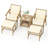 Bay Isle Home™ Outdoor Rattan Conversation Set with 2 Ottomans and 1 Square Coffee Side Table