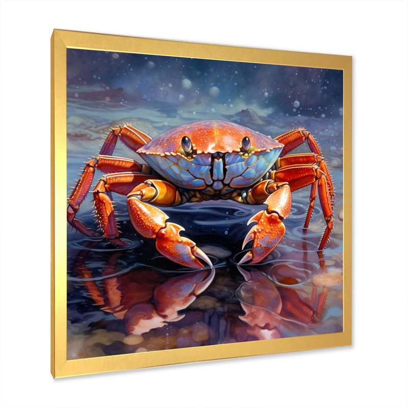 Décoration murale crabe Beachcombers IV - animaux, Cadre doré à une seule photo, H 24 po x l 24 po x P 1 po