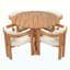 Table de salle à manger 44,5 "ronde en bois d'acacia avec base en X, finition naturelle