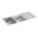Lustertone 54" L x 22" W Double Basin Drop-in Kitchen Sink