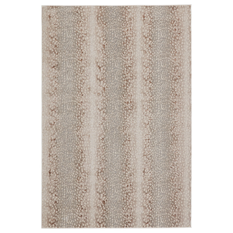 Tapis gris à imprimé animal Baytown, Rectangle 5 pi x 7 pi 6 po