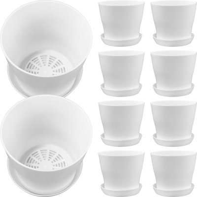 20Pcs Small Plant Pots Plastic Planters With Drainage Holes And Saucers Succulents Pots -  Latitude Run®, 37844E8E5A4F413DAB21498FBBB192CC
