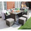 Apeksha 9 - Person Wicker Patio Dining Set with Rectangular Table , Cushions Included