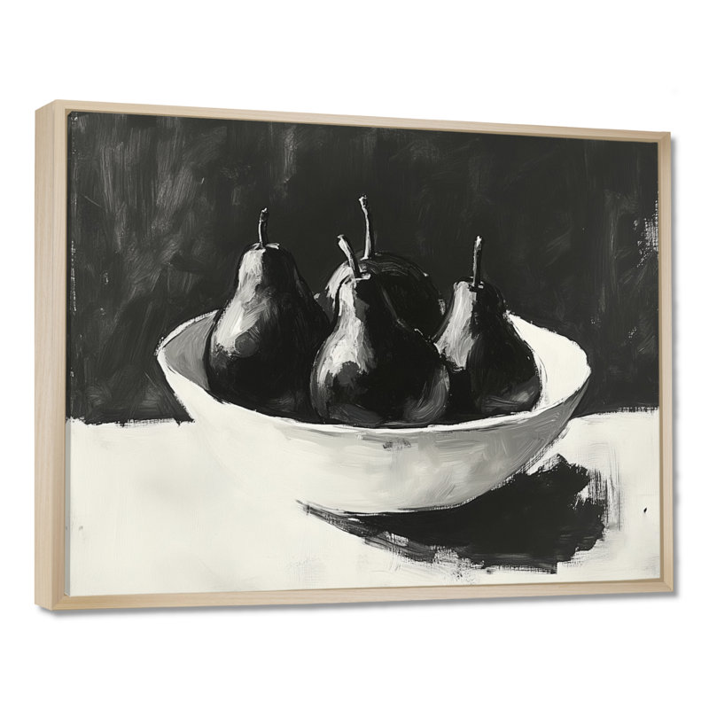 Wendt I - Tableau encadré Poires, H 12 po x l 20 po, Cadre naturel flottant