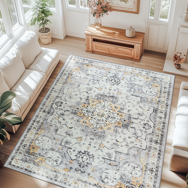 Large Tranditional Rugs Living Room Rug Washable Bedroom Rug Non-Slip Colorful Vintage Accent Floor Carpet For Home Decor