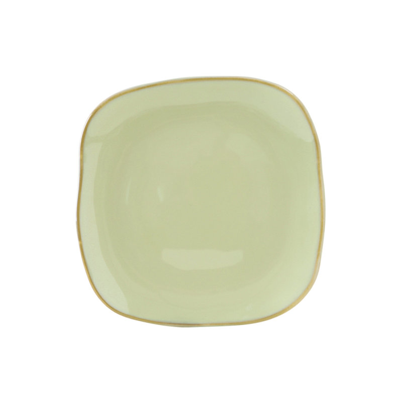 Assiette à dessert carrée Artisan, Vert taillis de sauge