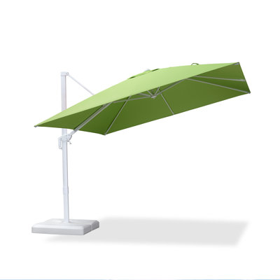 Parasol excentré carré en porte-à-faux 120 po avec base blanche Arlmont & Co.