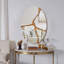 Miroir mural rond en bois; miroir de salle de bain / meuble-lavabo; miroir mural plat-1819971047
