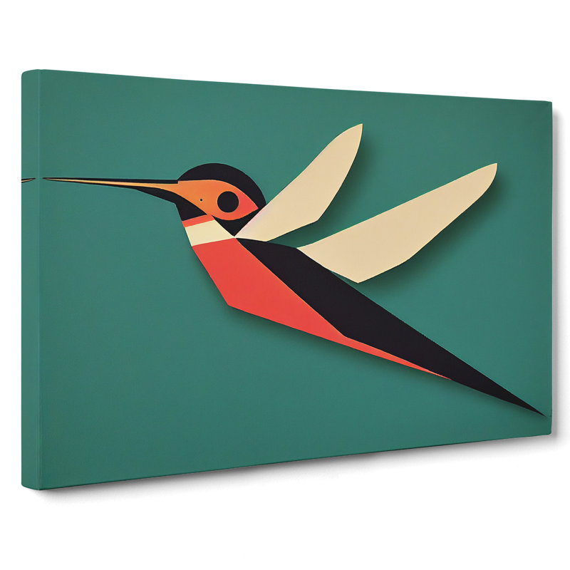 Brilliant Abstract Hummingbird - Wrapped Canvas Painting, 50cm H x 76cm W x 3cm D