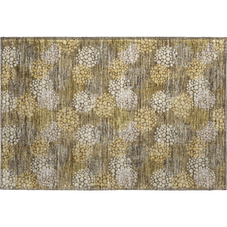 Premium Machine Washable Prisco Brown Rug