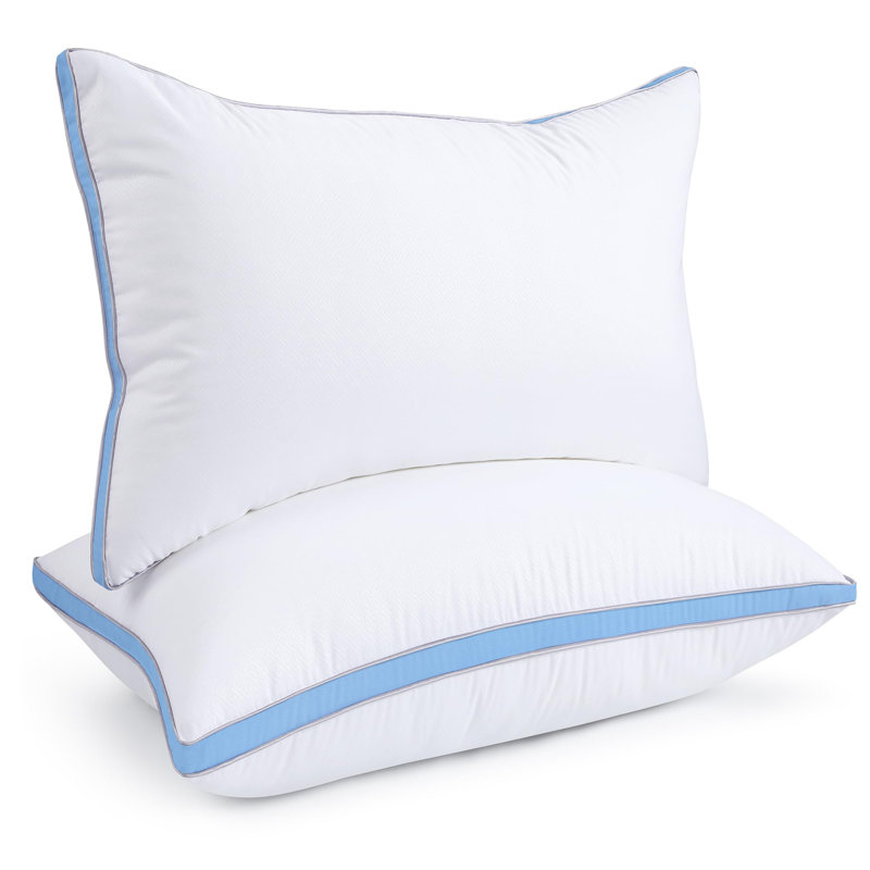 Pillows Queen Size Set of 2, Hotel Quality, Down Alternative Gusseted Bed Pillows for Side, Back, or Stomach Sleepers, White