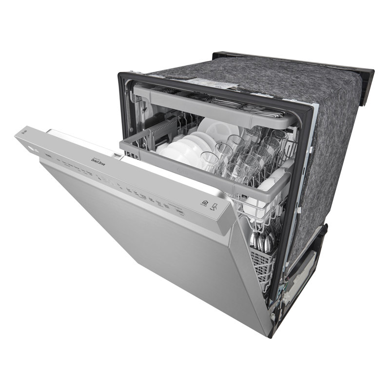 LG 24" QuadWash Dynamic Dry Energy Star Dishwasher in Printproof Stainless Steel