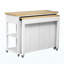 Îlot de cuisine de 47 po avec table de salle à manger extensible, table de cuisine en placage de bois d'hévéa avec support de rangement interne, prise de courant, îlot de cuisine avec rangement 2 tiroirs et 2 armoires, blanc-1451936715