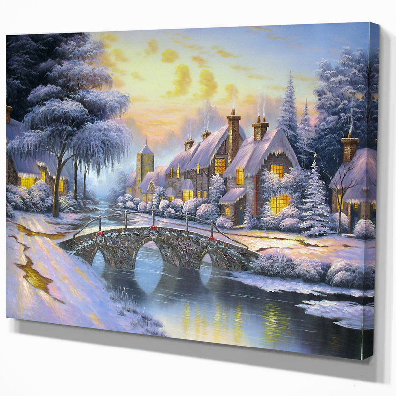 Cobblestone Christmas - Impression sur toile tendue, H 20 po x l 20 po x P 1 po