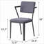 Chaise de salle à manger à dossier ouvert argenté gris ardoise mat (ensemble de 2), chaises d'appoint rembourrées pour adultes, pour la salle à manger de cuisine