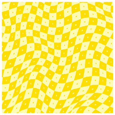 Yellow Wavy Checkerboard Comforter