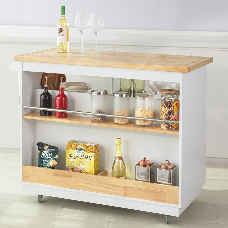 Oceane Solid Wood Top Kitchen Cart