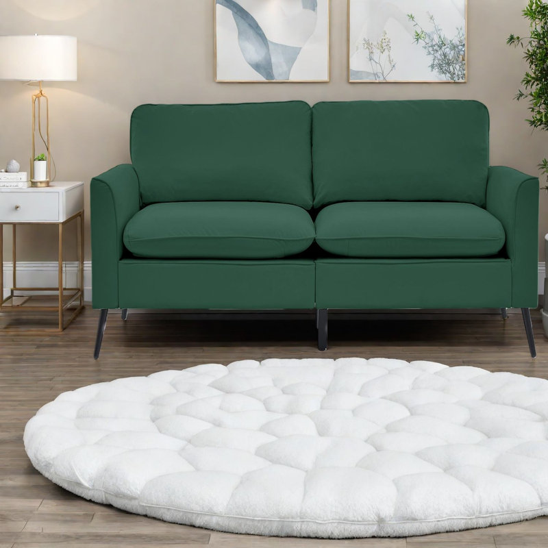 Causeuse compacte et confortable en similicuir 55,91 po Modern Home