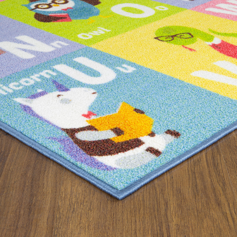 KC Cubs: Educational Rug: ABC Alphabet Animal - 8x10' Playmat - Interactive Letter Learning, Activity Area Carpet, Bedroom-Classroom, Baby-Toddler-Kid