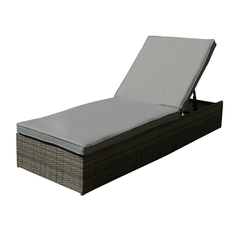 Rochel 66cm Long Reclining Single Chaise with Cushions, Grey