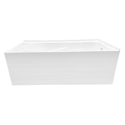 Kingston Brass Aqua Eden 60-Inch Acrylic Rectangular 2-Wall Corner Alcove Tub, Hand Drain