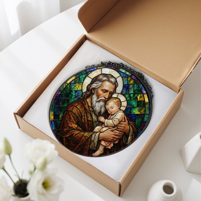 Vitrail Saint Joseph H H 12 po, H 12 po
