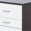 3 tables d'appoint rectangulaires blanches et noires pour un espace de vie moderne et polyvalent avec 3 compartiments à tiroirs