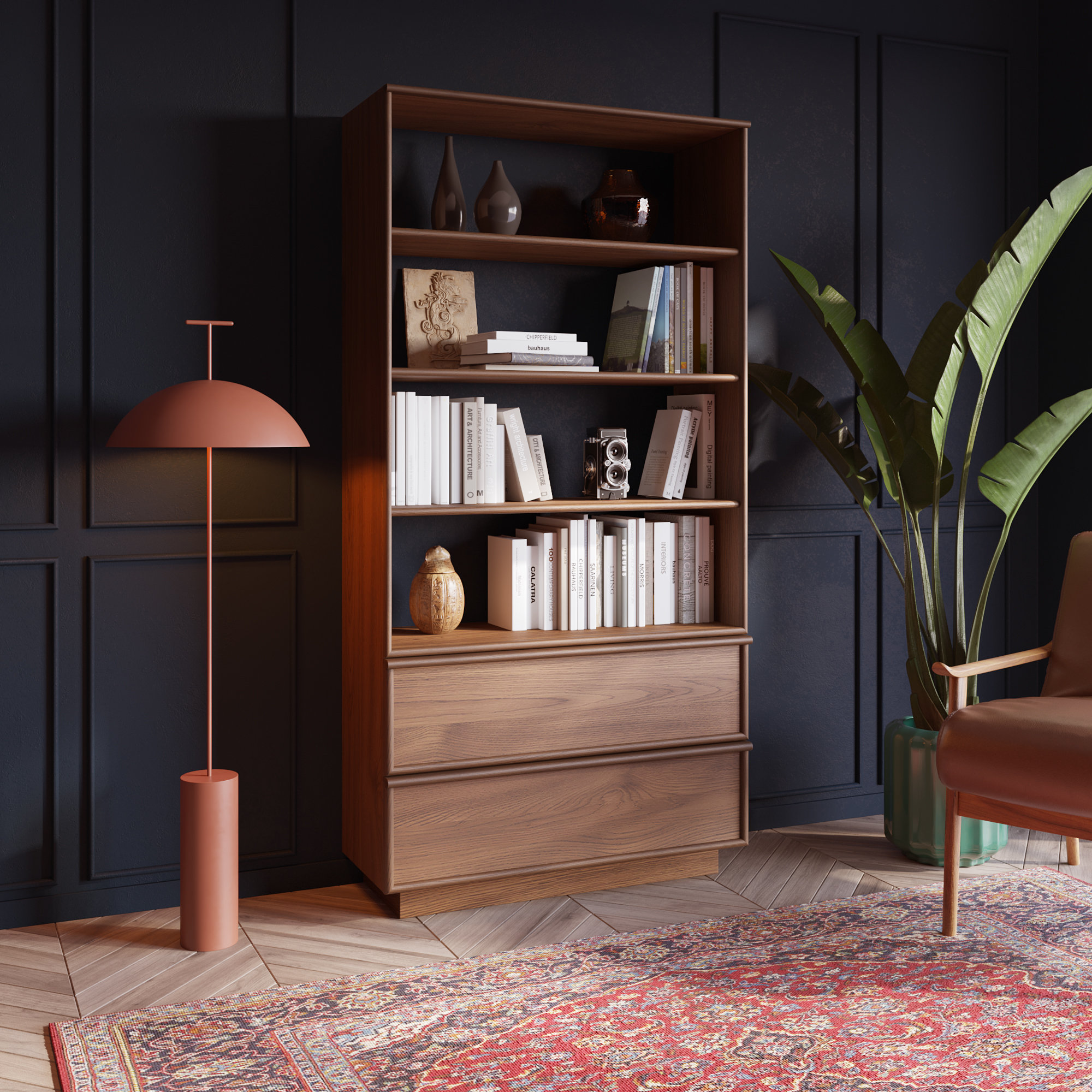Collins 72" Bookcase With Storage