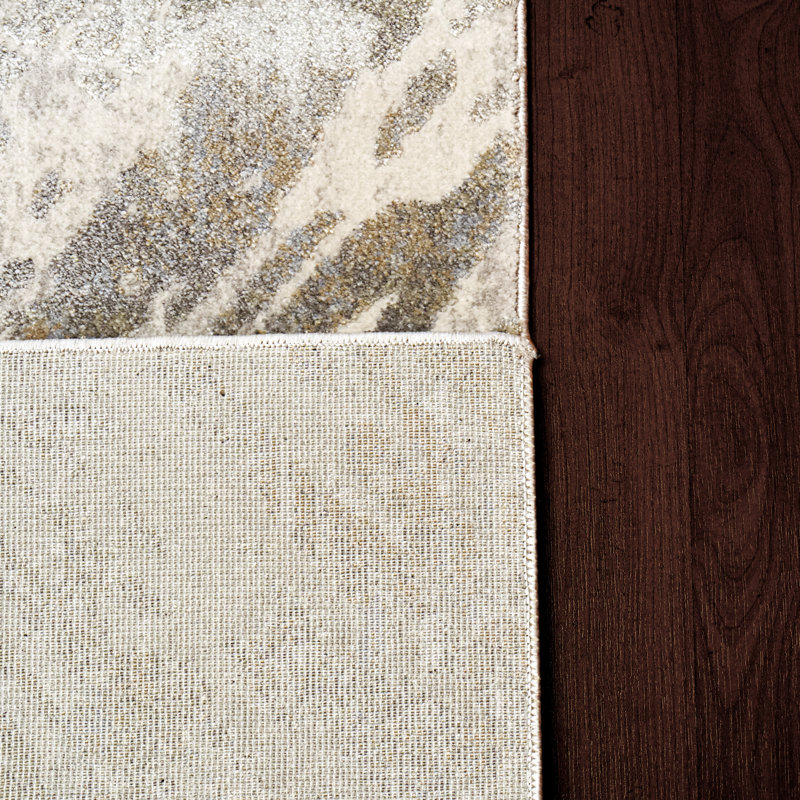 Tapis crème / gris Romine, Rectangle 7 pi 10 po x 10 pi 10 po