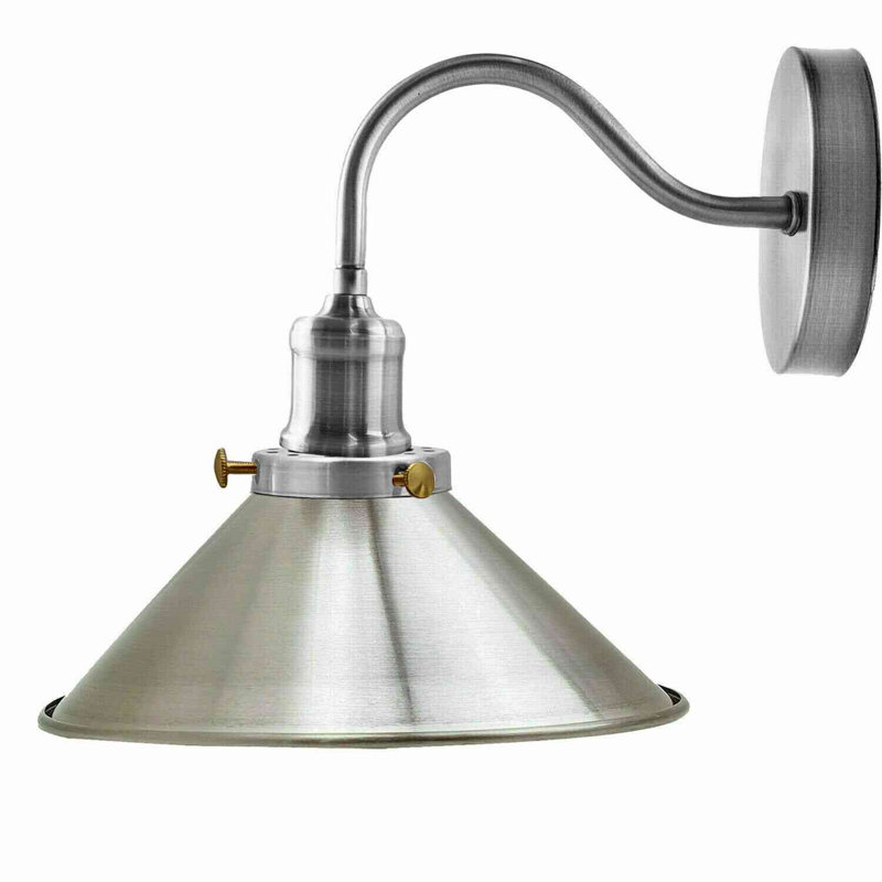 Ayon Armed Sconce, Satin Nickel