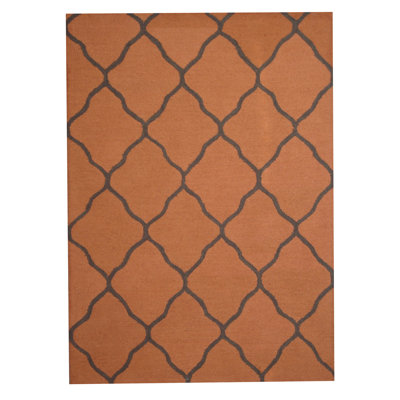 Tapis intérieur rouille / gris touffeté à la main
