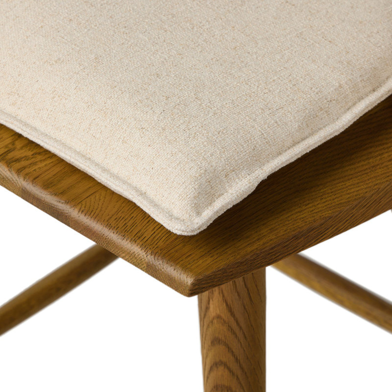 Lewis Windsor Stool With Cushion-Sandy Oak-Counter, Counter Stool (25.02” Seat Height), Sandy Oak