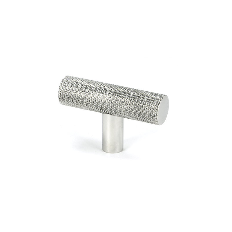 Brompton Cylindrical Knob, Polished Stainless Steel