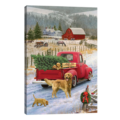 Christmas on the Farm 1 Piece Wrapped Canvas Wall Art
