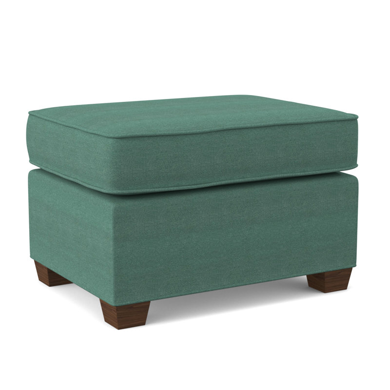 Finn 26" Wide Rectangle Standard Ottoman, Montana Walnut, Antic Lagoon
